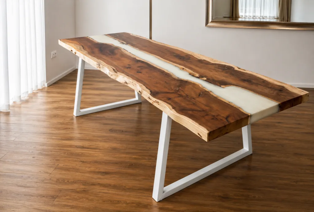 Tavolo in legno e resina su misura Torino
